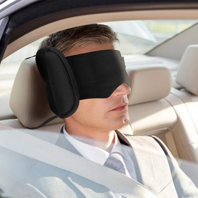 Cestovní polštář 2 v 1 z bavlny Podpora 360° Opěrka hlavy do letadla s oční maskou Snižuje únavu Pohodlný masážní krční polštář na spaní