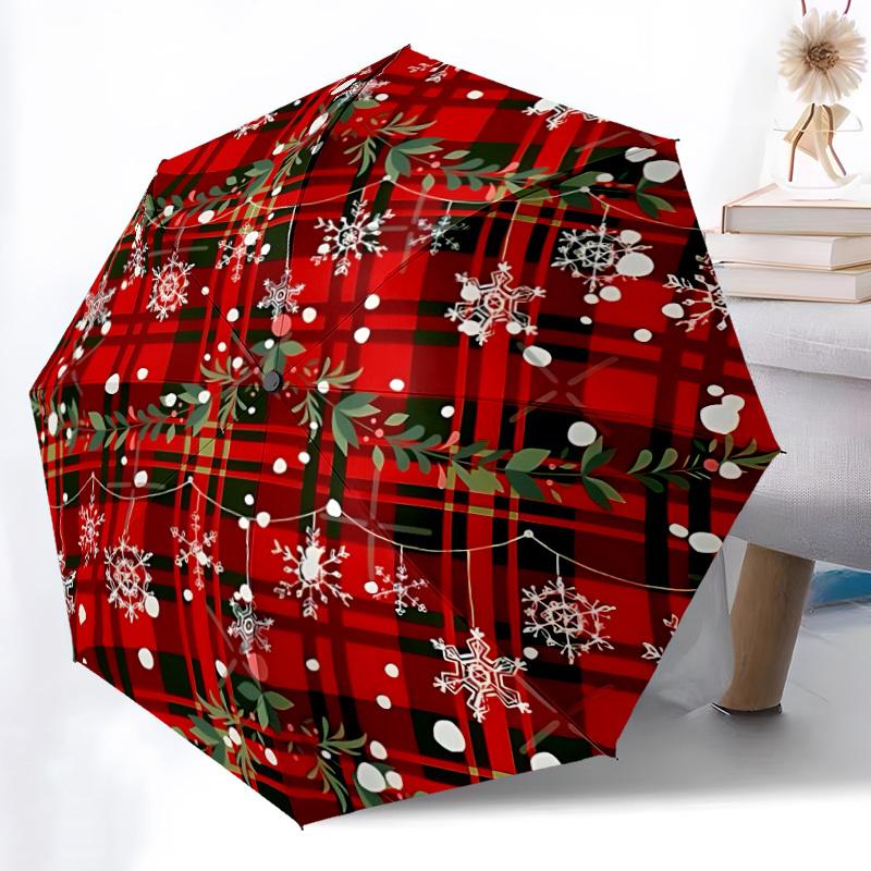

1pc Plaid Pattern Automatic Open/Close Umbrella - Compact Travel Umbrella, Gift for Birthday, yy251208126