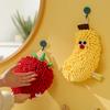 Soft and Absorbent Chenilles Banana/Strawberry Washcloth Hanging Hand Towel for Kitchen and Bathroom Household Towel
