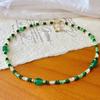 National Style Retro Natural White Crystal, Quartzite Contrasting Color High-End Sense Collarbone Chain Atmosphere Necklace Neck