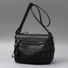 Genuine Top Layer Cowhide Crossbody Bag Women Large Capacity Saddle Style Shoulder Black Casual Daily Use
