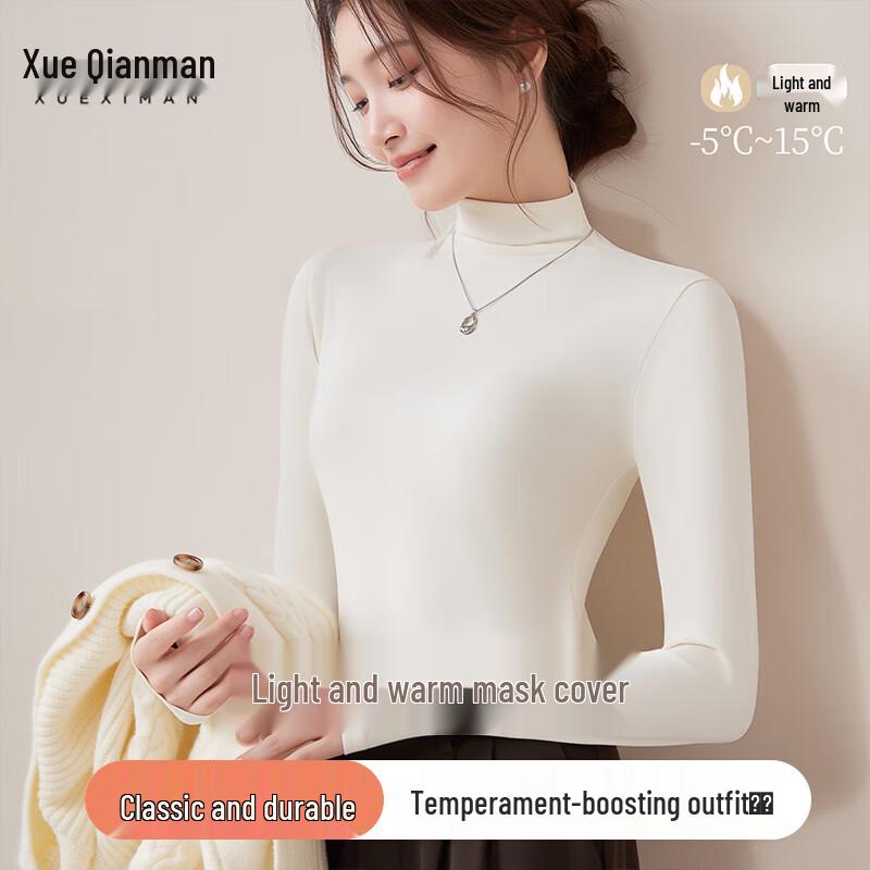 

Xue Qiman Женский ультратонкий бесшовный топ базового слоя с длинным рукавом One Size