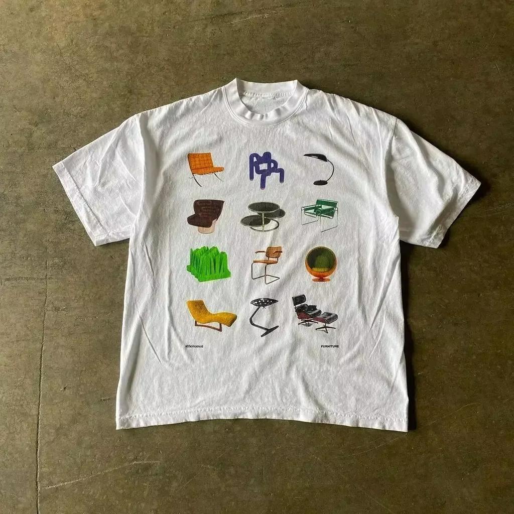 Floral Print TShirt Casual Oversized Streetwear Top Graphic Print Unisex Cotton Short Sleeve Soft Breathable Comfortable Fun