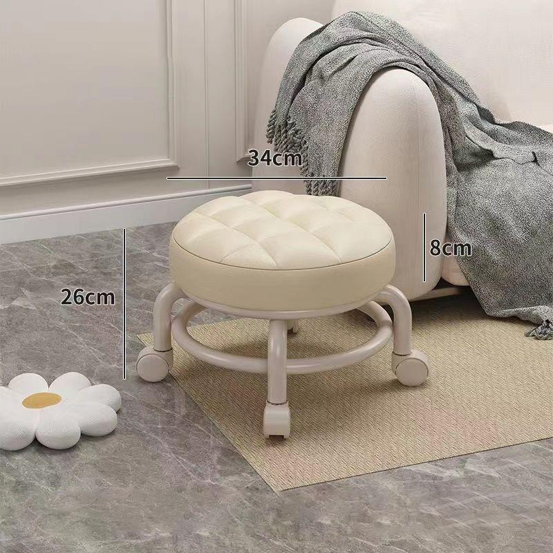 Joylove Household Universal Wheel Beautiful Seam Stool With Wheel Rotating Low Stool Manicure Foot Stool Pulley Walking Stool