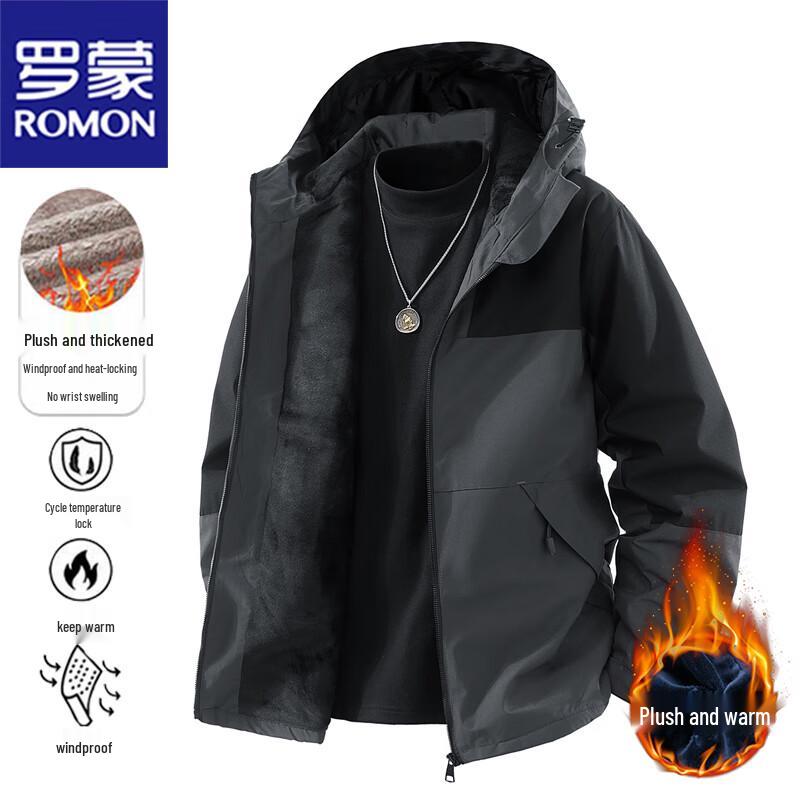 ROMON Men's Warm Windproof Outdoor Jacket