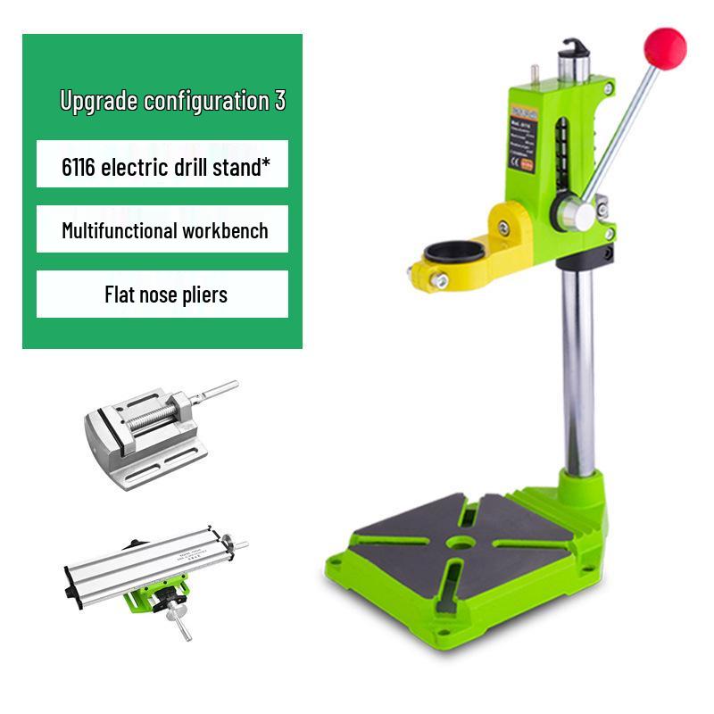 Compact Multifunctional Bench Drill Stand for Hand Drills - High Precision Workbench Fixture