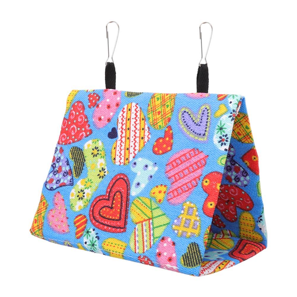 Colorful Canvas Parrot Nest Hammock Triangular Shape Hanging Bird Cave Bird Bed Tent For Lovebird