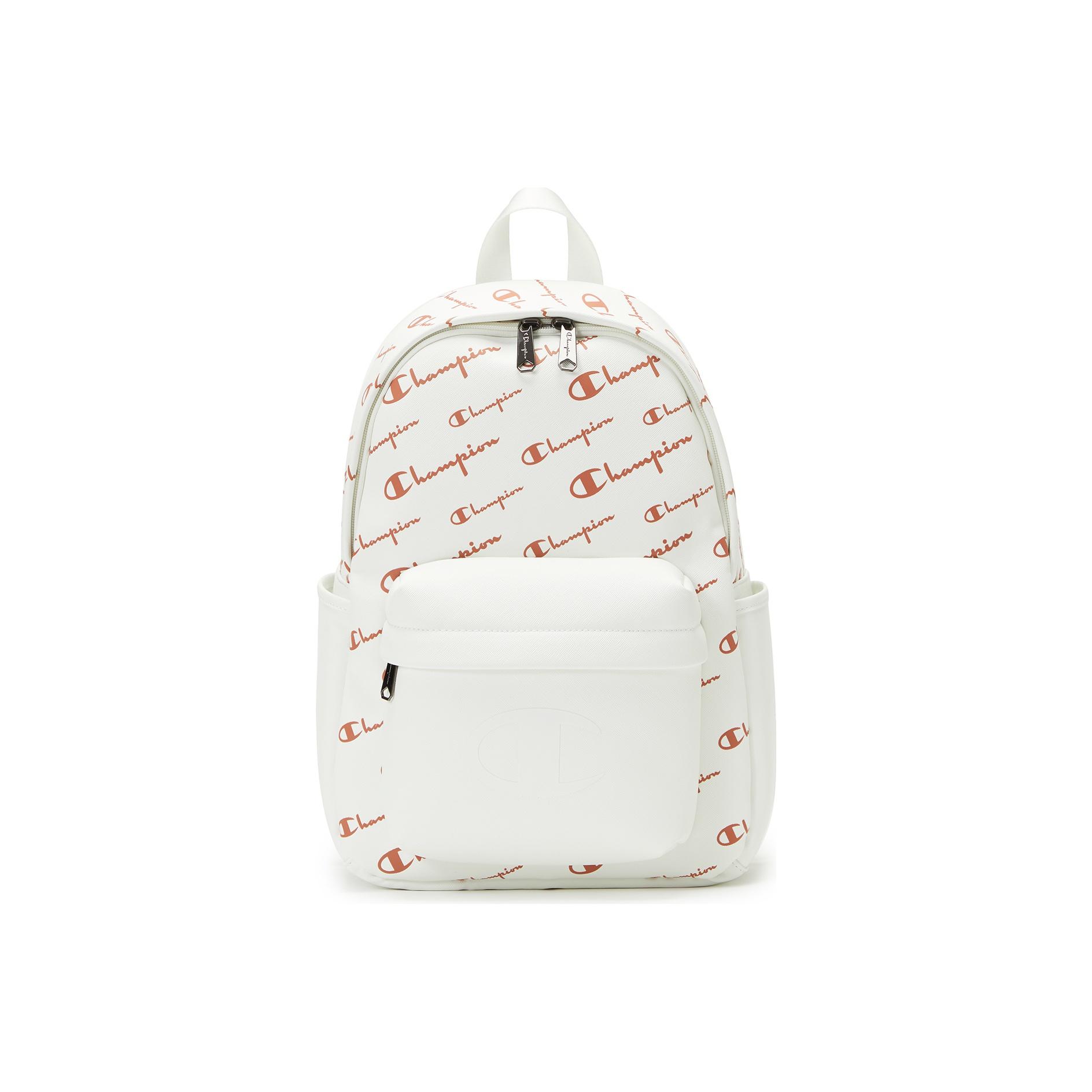 Champion Vintage All Over Print Letter Logo Big C College Style Synthetic Leather Backpack Unisex Backpack Multicolor U1CCCPU42 Khaki (Wheat Brown)