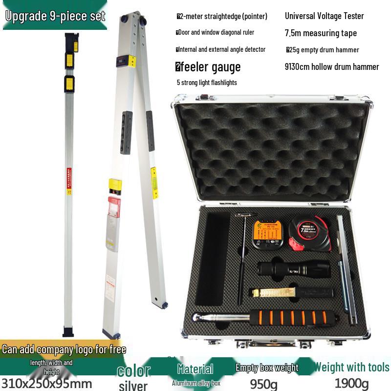 Professional Multifunctional Empty Drum Inspection Tool Set with 2m Straight Edge and Toolbox