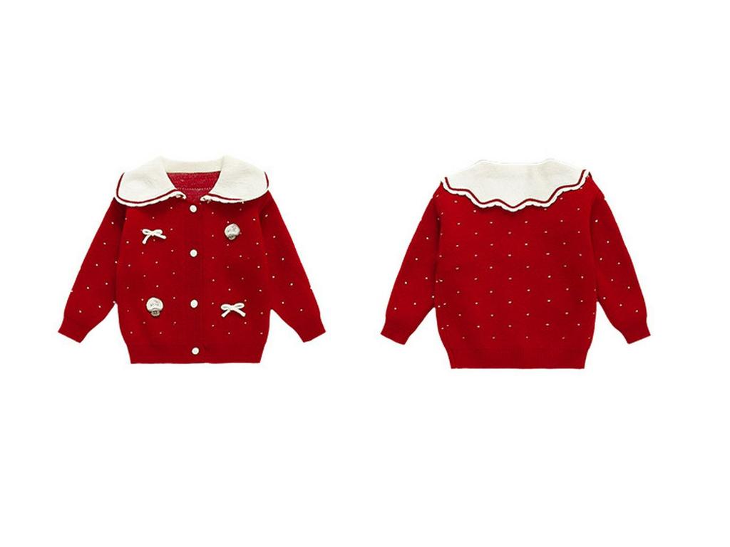 2025 New Korean-Style Girls' Knitted Wool Sweater - Spring/Autumn Collection