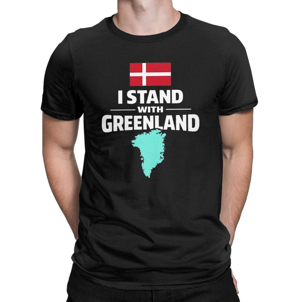 Lässige Grönland Flagge T-Shirts Herren O-Ausschnitt 100% Baumwolle T-Shirt Kurzarm T-Shirts Geburtstagsgeschenk Oberteile