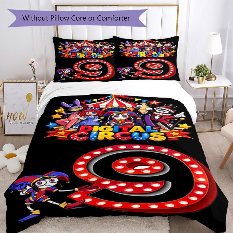 Set Biancheria da Letto Circo Digitale Copripiumino Traspirante con Federe Biancheria da Letto Decorativa per Camera da Letto Decorazione Casa Regalo di Compleanno