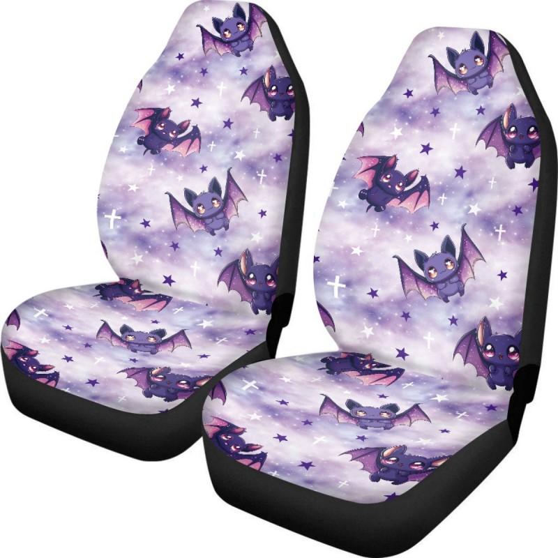 Set di 2 Coprisedili per Auto Teschio di Halloween Lavabili Vestibilità Universale Protezione Interni Auto