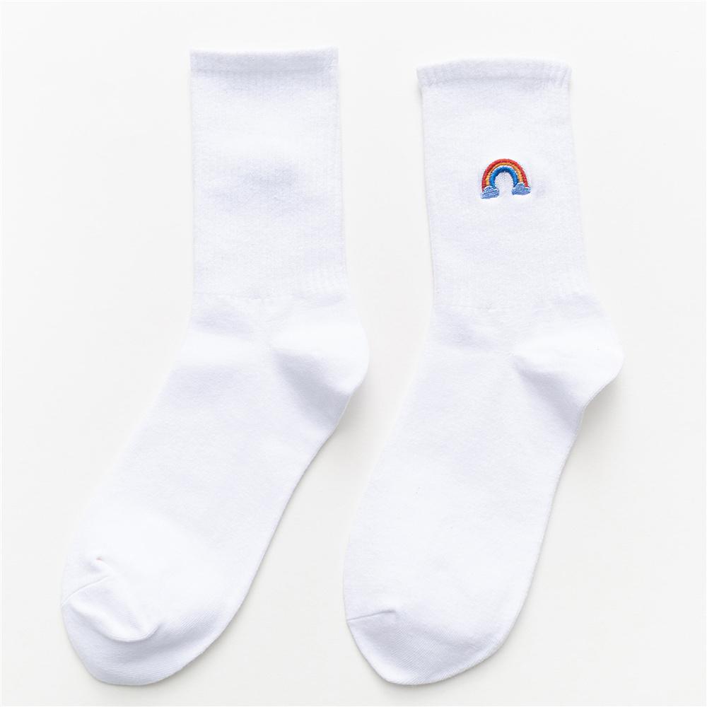 Șosete Hipster cu Broderie la Modă, Model Vreme, Barometru Amuzant de Dispoziție, Fulger, Curcubeu, Ploaie, Soare, Dropship