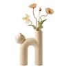 Nordic Cat Flower Vase Ornament - Cute Cream Style Decoration for Floral Arrangements