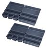 East Leaf Desk Trays, Drawer Dividers, Storage Cases, Small Item Organizers for Desks, Kitchens, and Stationery (Navy (Set of 2))
