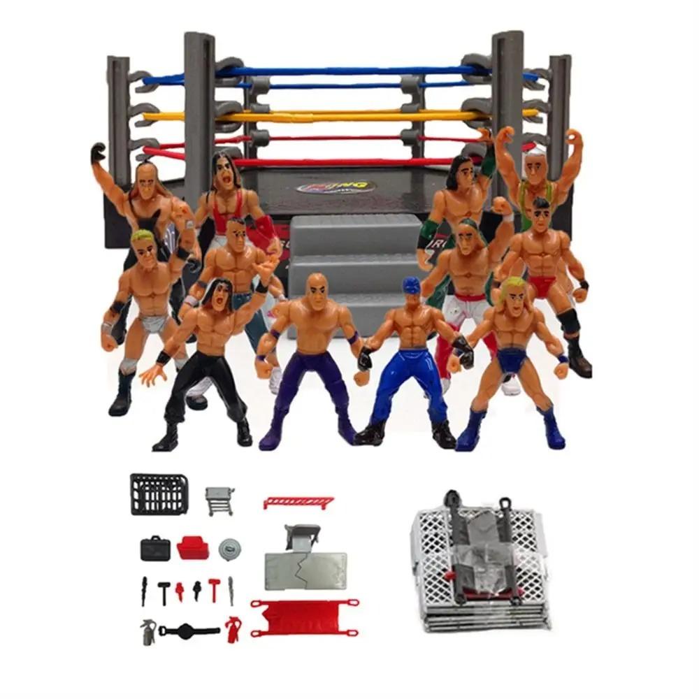 32PCS Wrestling Action Figures for Boys 8-12 Playset, Safe and Durable Toys, Comes with Wrestling Ring, Realistic Action Figures