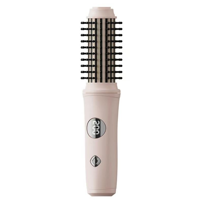 

Practical Hair Styler Curling Iron and Straightener Brush Plastic Texture Portable for Women and Men Styling Needs 1