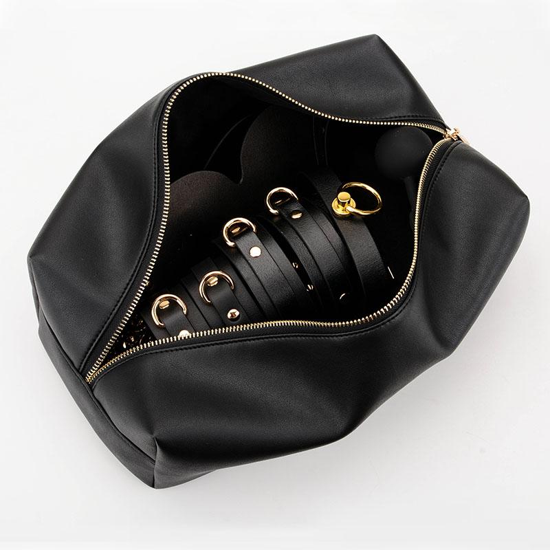 Genuine Leather  Bondage Kits Sex Toys for Couples Handcuff Ankle Cuffs Collar Gag Hogtie Restraints SM Set Adult Love Games