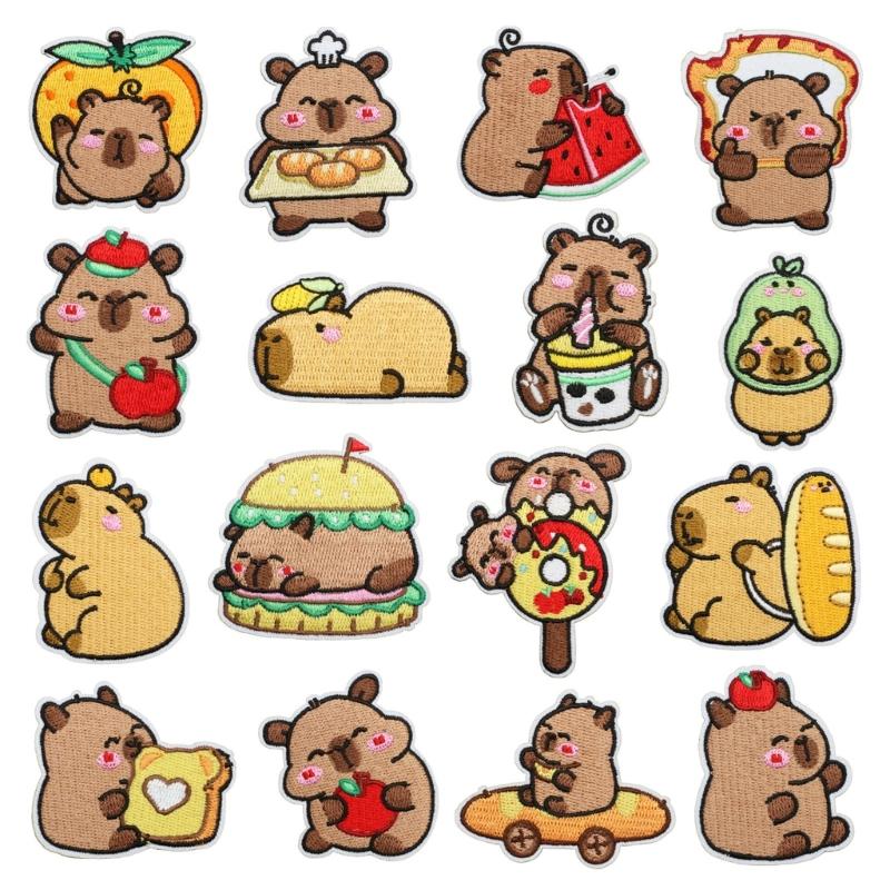 

16Pcs Cartoon Animal Iron On Patches Adhesive Embroidery Applique For Jackets Backpacks Clothing Decoration Sewing Craft 1