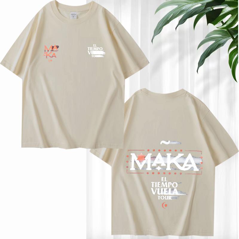 Rapper Maka El Tiempo Vuela Tour Merch T Shirt men women funny Oversized 100% Cotton short sleeve Summer print Unisextops