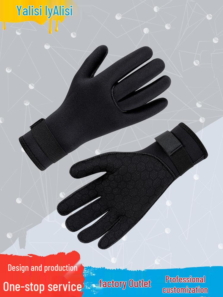 

3mm Black Non-Slip, Wear-Resistant Diving Gloves for Fishing, Snorkeling, Surfing, and Water Rescue. S (Palm Width 7.5-8)