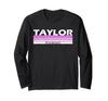 Taylor Surname Birthday Family Reunion 80s 90s Pink Sunset Long Sleeve T-Shirt