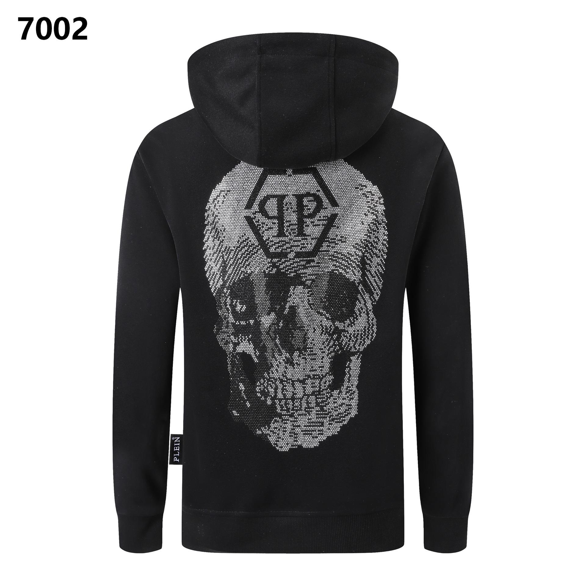 

Мужская куртка Philipp Plein с молнией и принтом черепа, европейская и американская уличная мода M чёрный