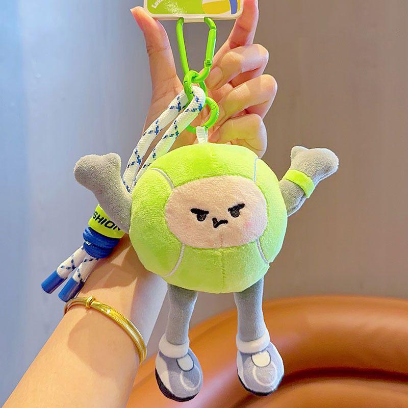 Cute Sports Ball Plush Keychain Soccer Basketball Volleyball Tennis Stuffed Toy Kawaii Plush Pendant For Backpack Bag Decor Gift