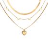 Hot-selling layered love necklace design necklace stacked collarbone chain high-end light luxury snake bone chain