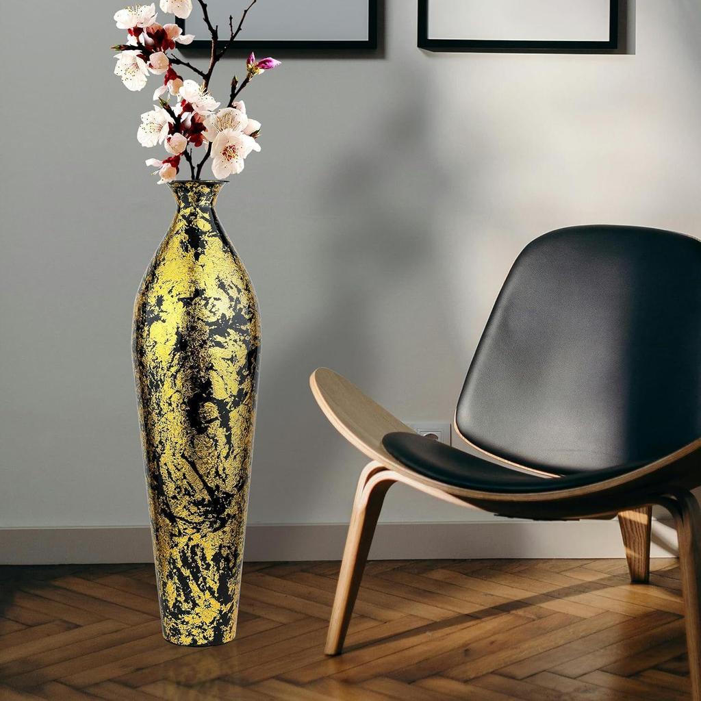 24 inches Metal Flower Vase for Home Decor Office Living Room Corner Decoration