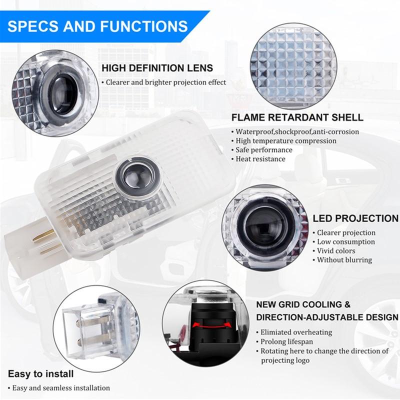 2Pcs LED Car Door Welcome Lights Projector Courtesy Lamp Styling Accessories For BRZ 2012 - 2015 2016 2017 2021 2022 2023 2024