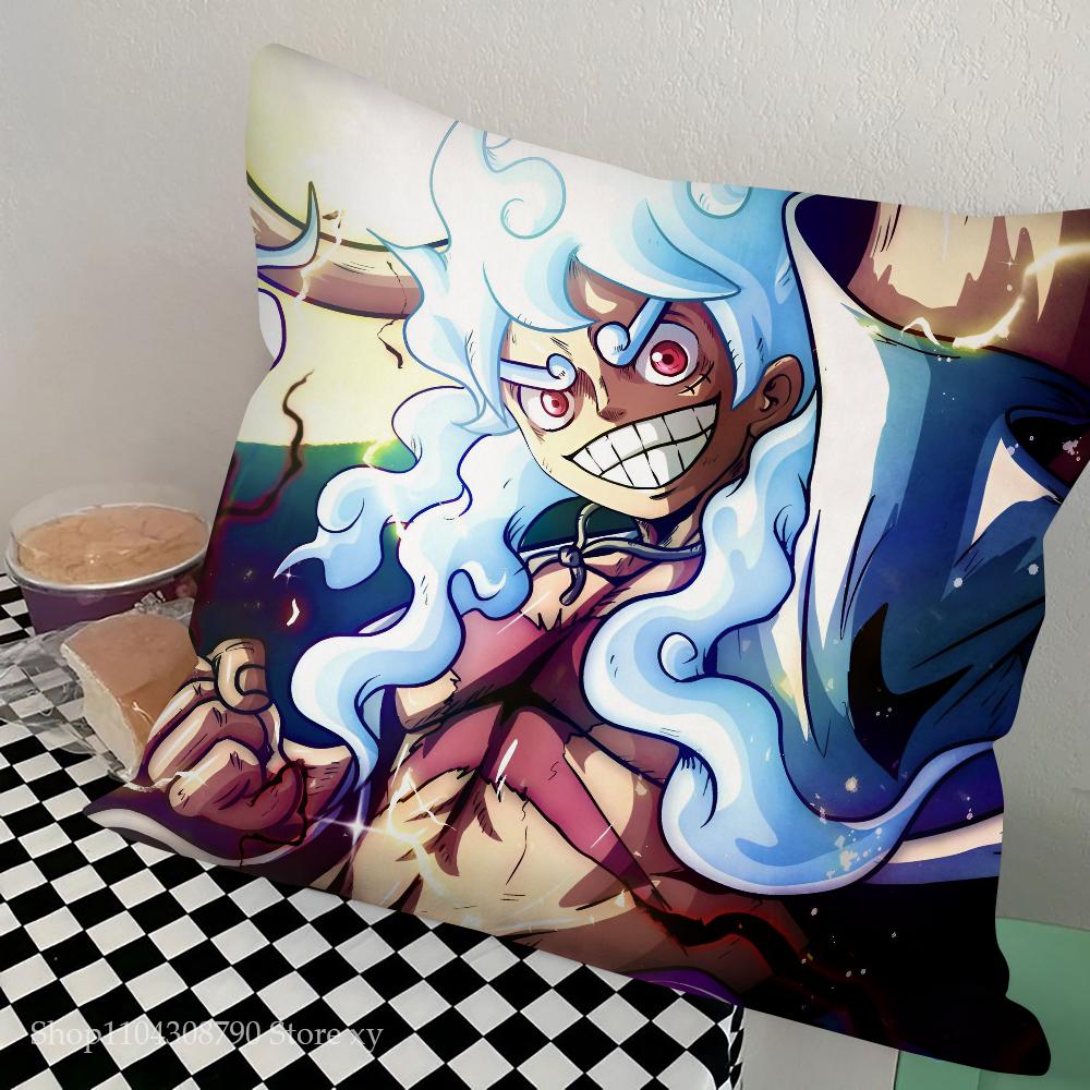 One Anime Pieces Monkey D. Luffy Pillow Case Fashion Square Pillowcase Bedroom Sofa Room Ins Decoration Leisure Cushion Cover
