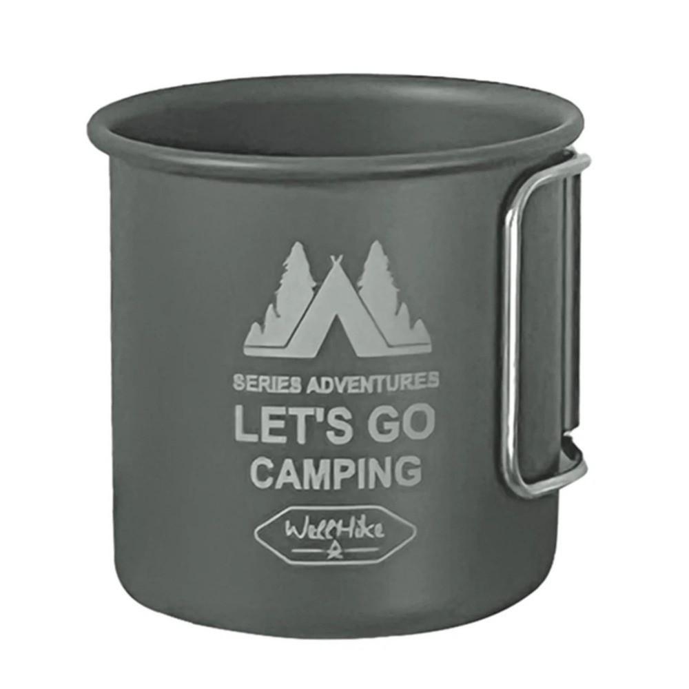 Aluminum Zinc Zinc Alloy Camping Mug with Foldable Handle Coffee Mug Camping Water Cup  for Outdoor Use