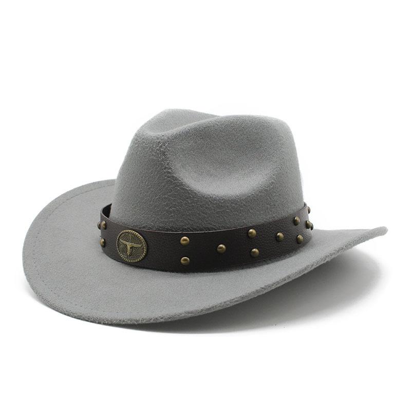 Western Cowboy Hat Woolen Felt Hat Men'S And Women'S Top Hat Outdoor Riding Hat