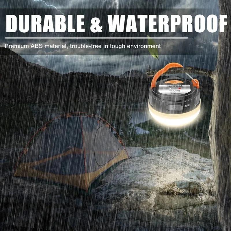 Rechargeable LED Portable Camping Light Power Bank Handheld Waterproof Outdoor Tent Lantern Floodlight Flashlight