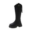 Thick heel thick sole V-mouth high heel boots 2025 thin but knee knight boots autumn zipper thin boots