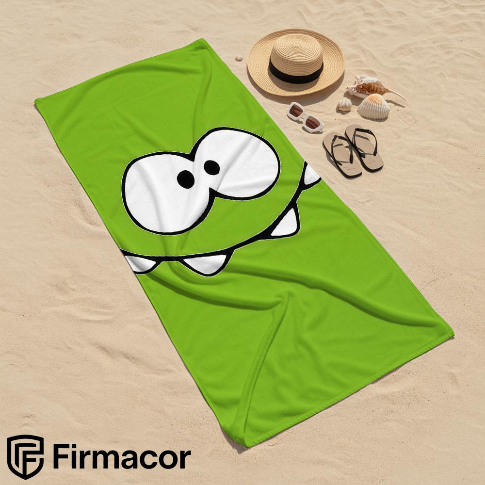 Green Cartoon Face Microfiber Beach Towel Quick Dry Sand Free Oversized Soft Absorbent Bath Towel for Swimming Pool Travel Gym