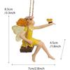 Fairy on a Swing Hanging Statue, Resin Flower Pendant Outdoor Decor Statue, Swing Fairy Ornaments for Yard Lawn Patio Balcony