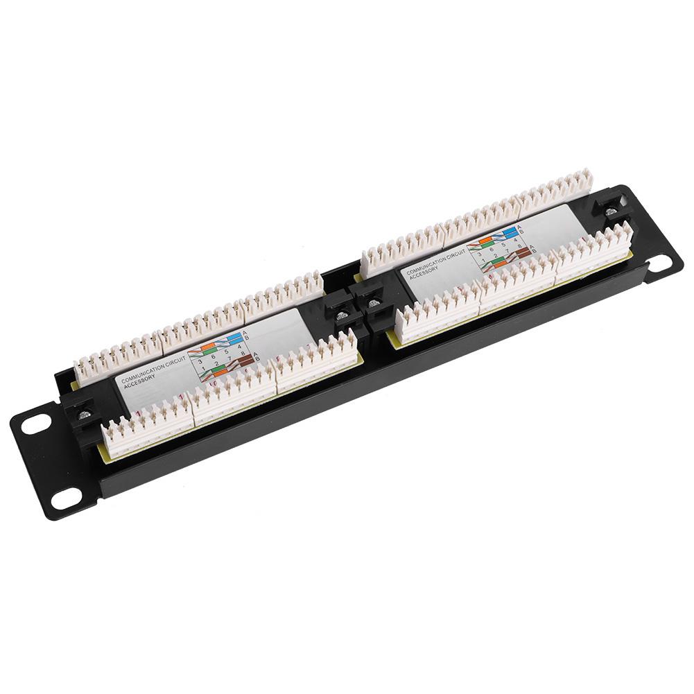 UTP 12-ports kabelställ CAT6 RJ45 Ethernet-nätverk Datapatchpanel Utan fäste