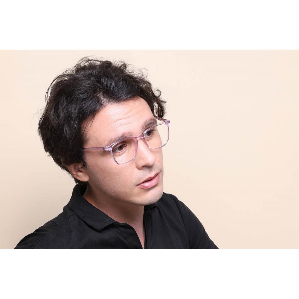 Full Rim Square Transparent Purple Smartbuy Collection Leonidas Cp124d Fashion Unisex Eyeglasses