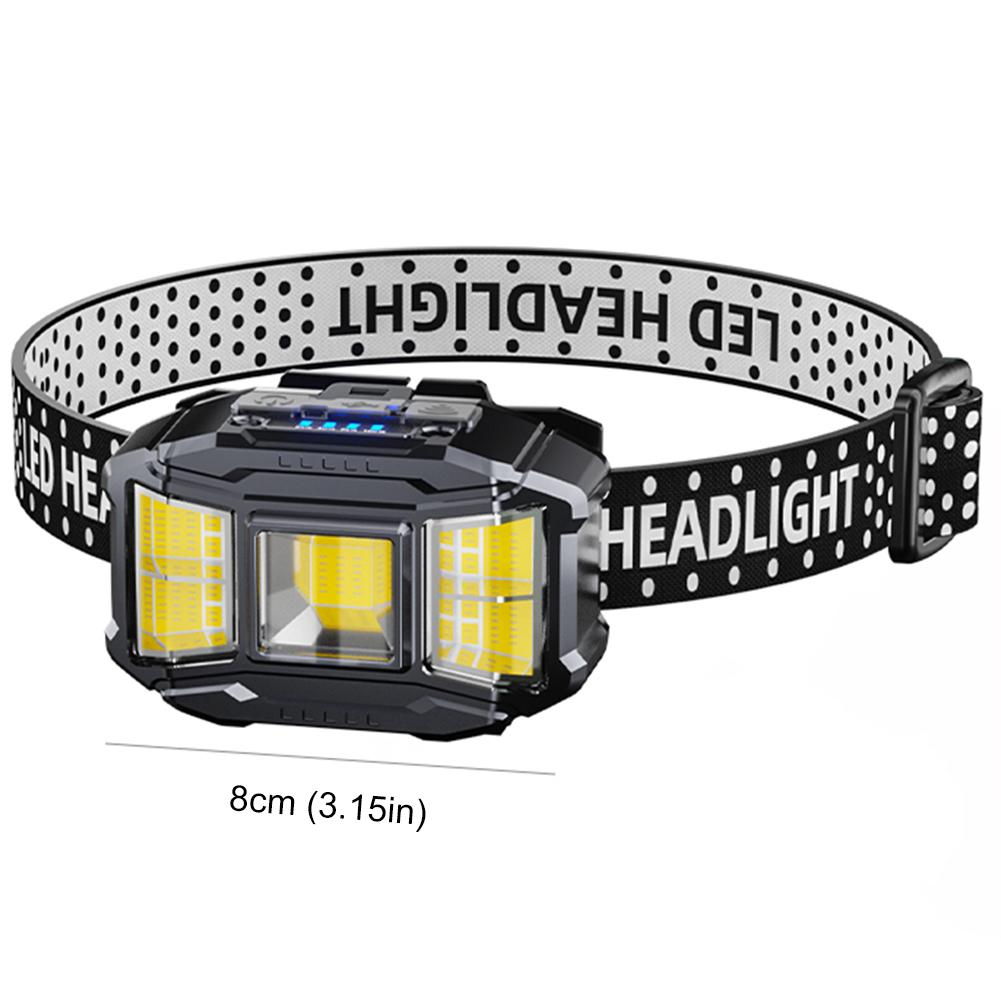 COB LED Outdoor Head Lamp Motion Sensor Strong Light Headlight Power Display Head Mounted Flashlight for Outdoor Night Fishing