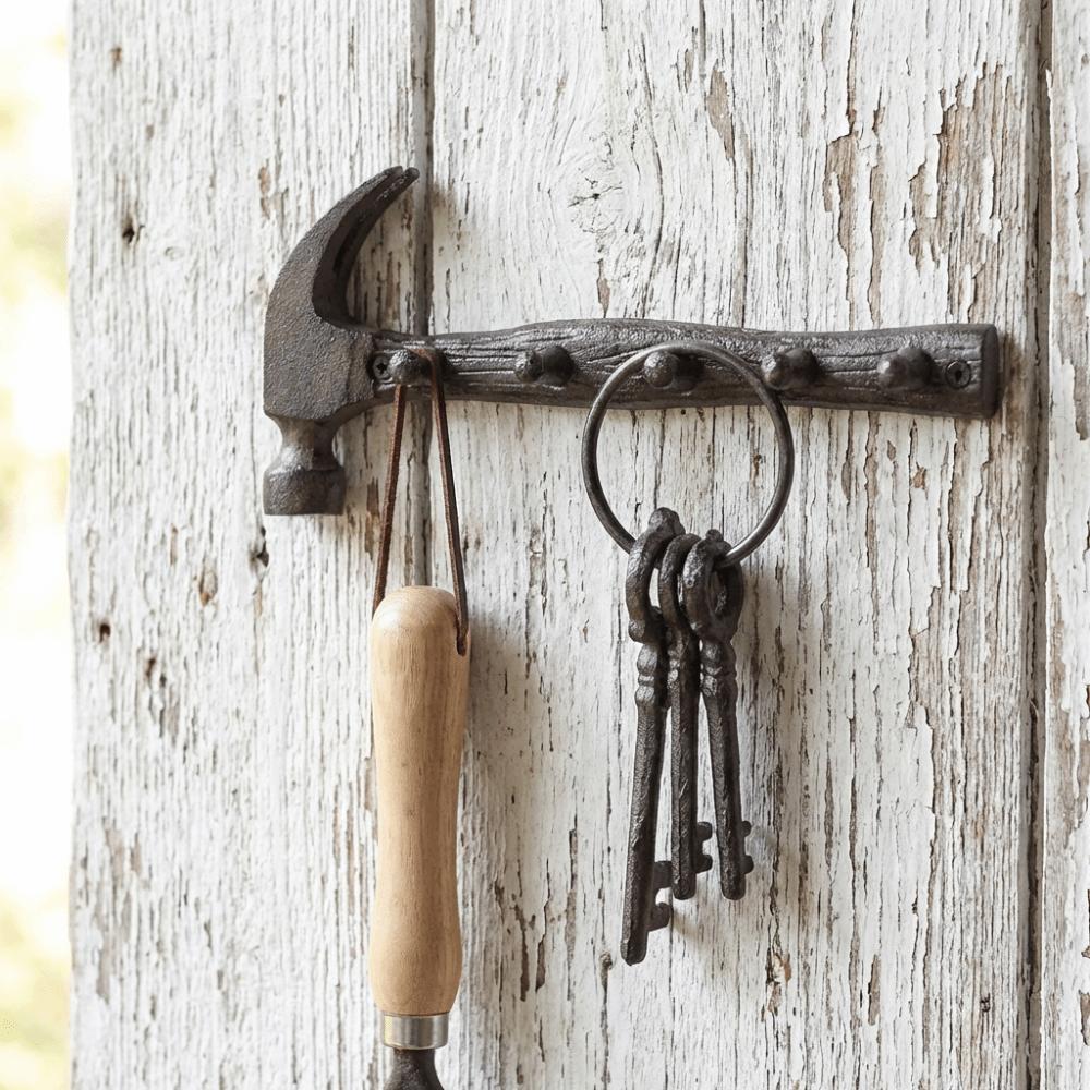 Rustic Cast Iron Wall Hooks Vintage Dual-Purpose Hooks Wall-Mounted Decor Shelf  Housewarming Gifts