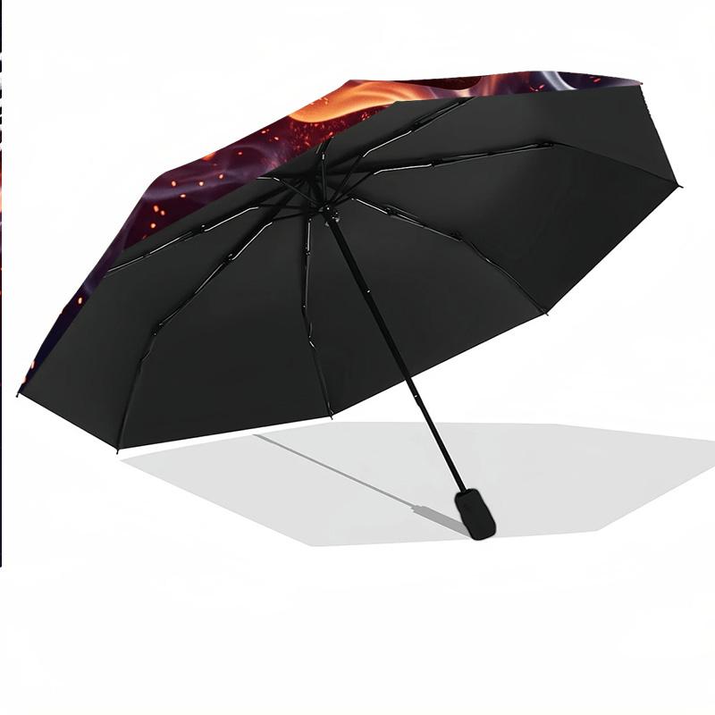 Korn Print 8?Ribs Automatic Umbrella Wind Resistant Lightweight Folding Umbrella For Outdoor Travel