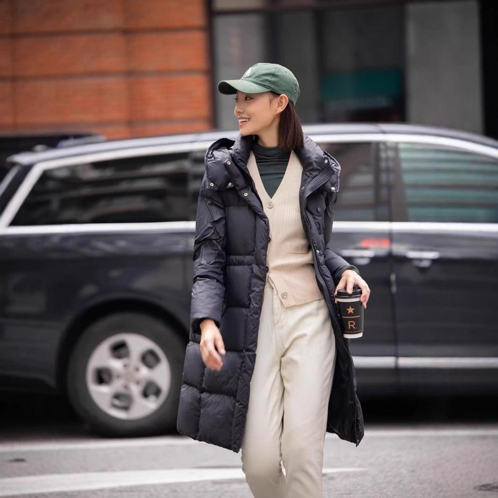 Women's 2024 Winter Hooded Slim Goose Down Coat