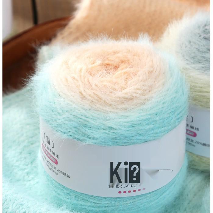 Two-Color Honeycomb Gradient Wool Yarn for DIY Scarves and Hats