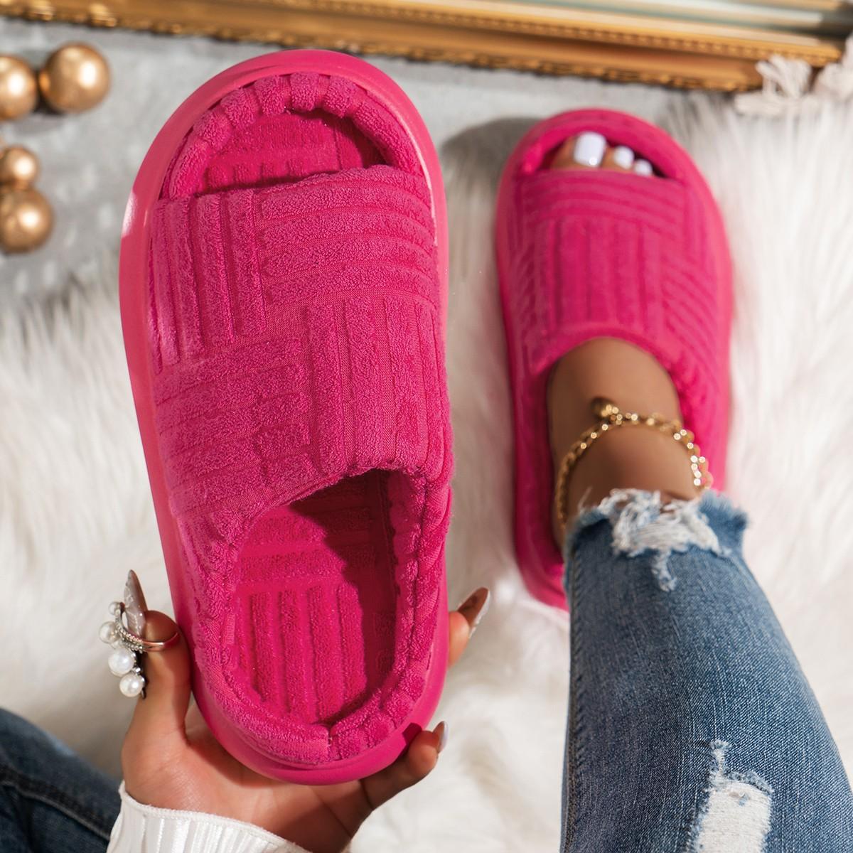 

Fashion 2024 Luxury Brand Platform Shoes Women Slippers Green Corduroy Flat Outwear Ladies Slides Summer Autumn Runway Flip Flops Women 43