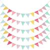 Colourful Jute Linen Pennant Flags Festival Bunting Banners Party Hanging Wedding Hanging Banner Party Garland for Home Decor
