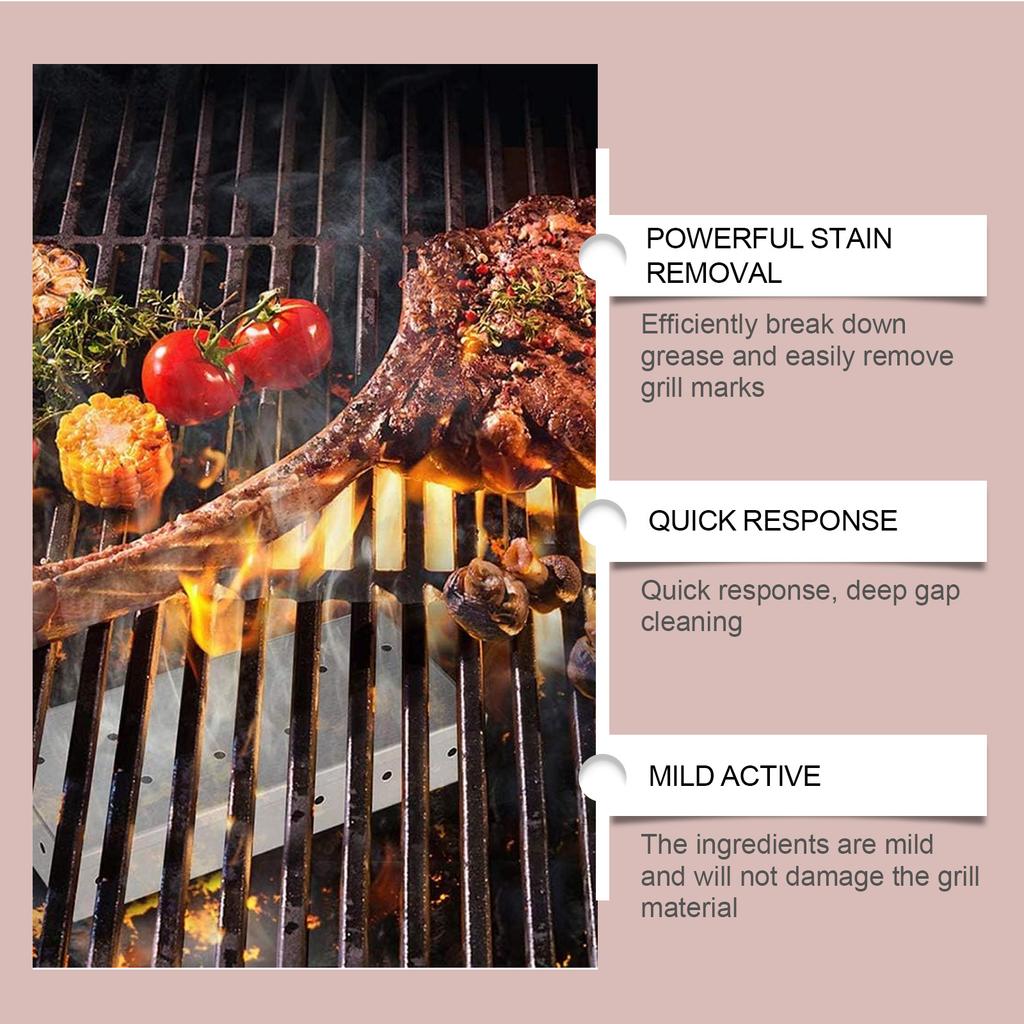 Grill Cleaning Spray For Degreasing And Cleaning Grill Grates Removes Grease Cleans Burnt-On Food Barbecue Cleaning Spray