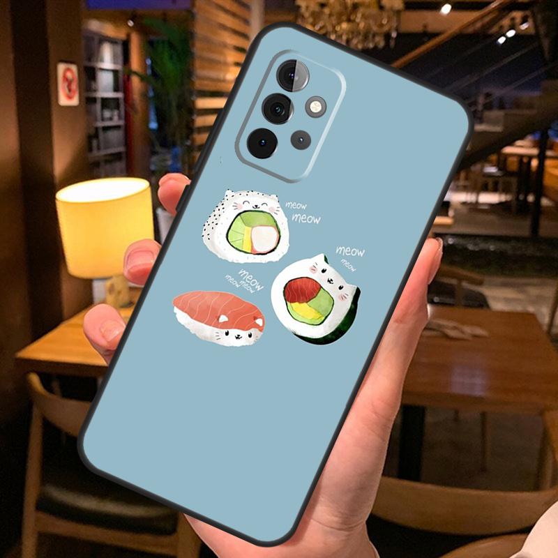 Sushi Food Case For Samsung A12 A22 A32 A42 A52 A72 A14 A24 A34 A54 A50 A51 A71 A13 A33 A53 Cover Shell